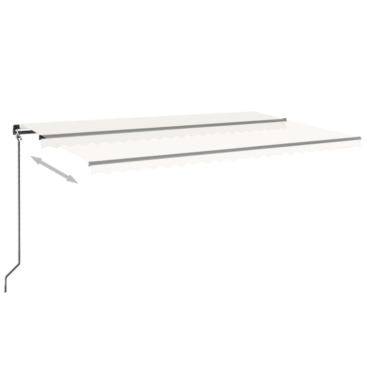 Vidaxl Luifel extensible manuellement avec la Crème LED 500x300 cm -Colored