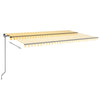 Vidaxl Luifel extensible manuellement avec LED 500x300 cm jaune et blanc