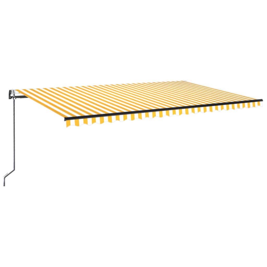 Vidaxl Luifel étend automatiquement 500x300 cm jaune et blanc