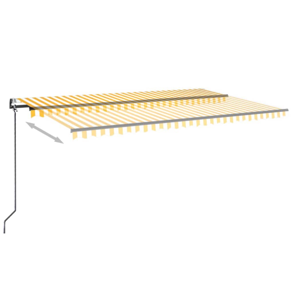 Vidaxl Luifel automatique avec led et capteur de vent 500x300 cm jaune et blanc