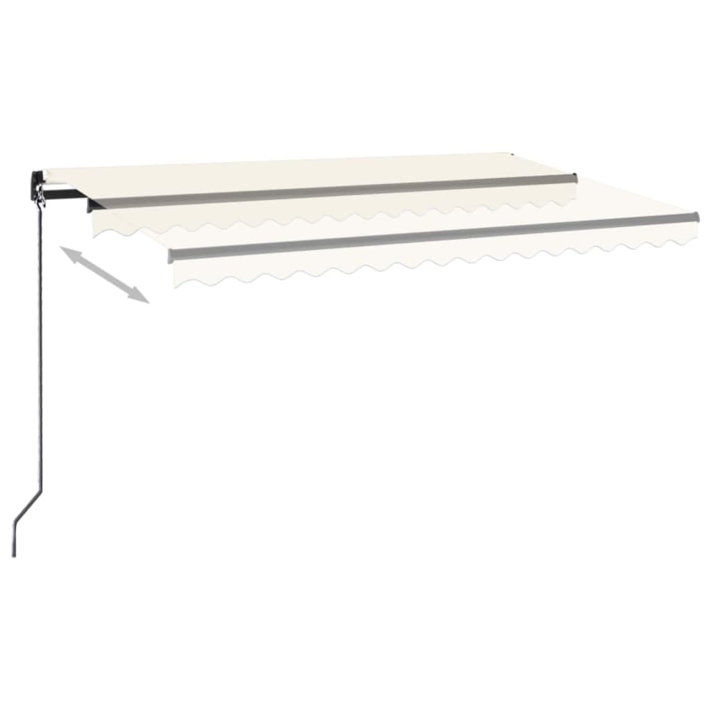 Vidaxl Luifel extensible manuellement avec la Crème LED 400x350 cm -Colored