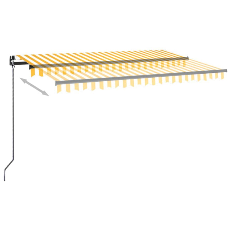 Vidaxl luifel extensible manuellement avec LED 400x350 cm jaune et blanc
