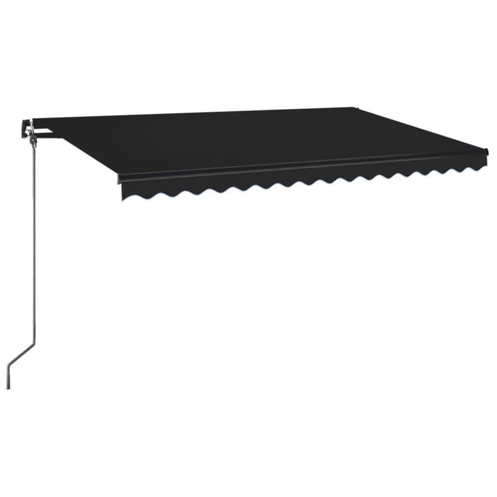 Vidaxl Luifel extensible manuellement avec une couleur anthracite LED 400x350 cm