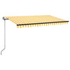 Vidaxl Luifel automatique avec led et capteur de vent 400x350 cm jaune et blanc