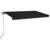 Vidaxl luifel automatique avec led et capteur de vent 400x350 cm anthracite