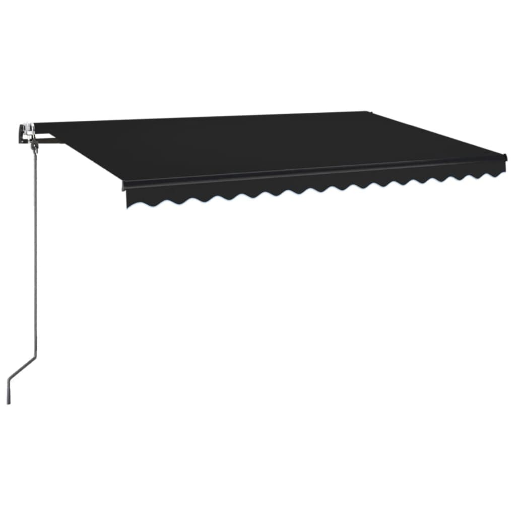 Vidaxl luifel automatique avec led et capteur de vent 400x350 cm anthracite