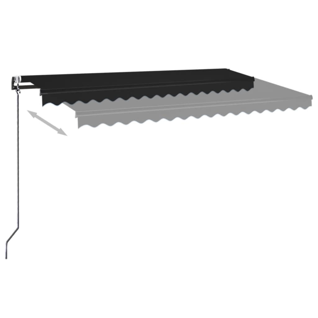 Vidaxl luifel automatique avec led et capteur de vent 400x350 cm anthracite