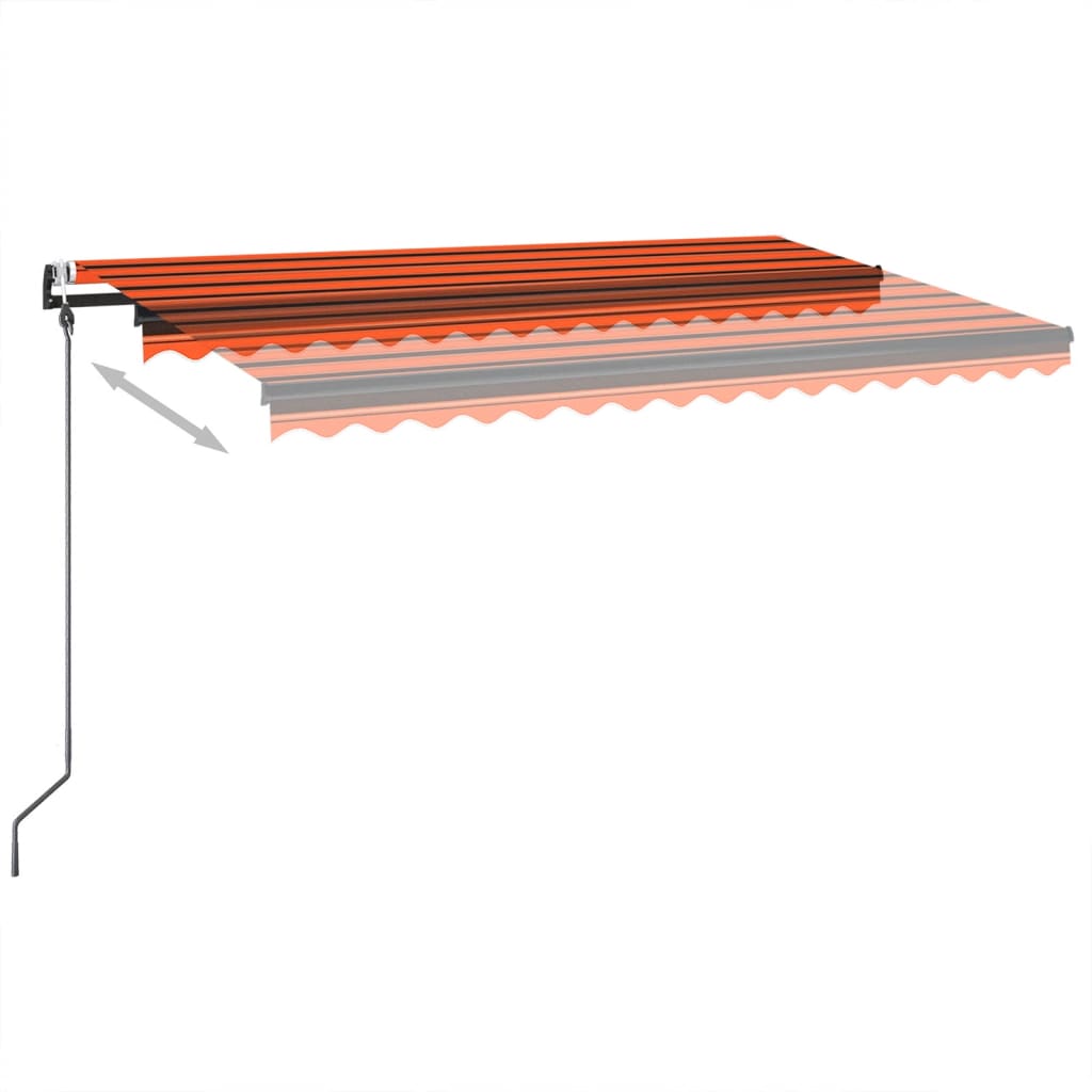 Vidaxl luifel automatique avec capteur de vent LED 400x350 cm brun orange
