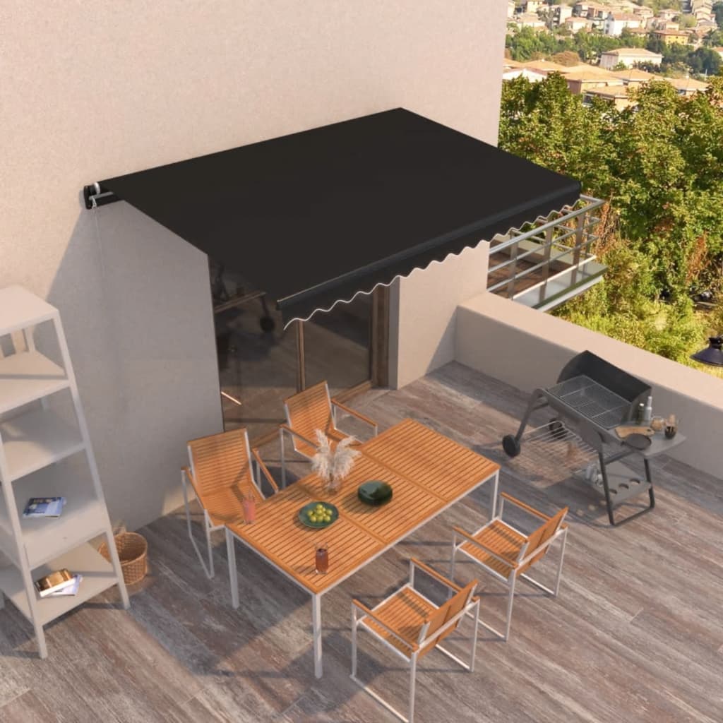 Vidaxl Luifel étend manuellement 450x350 cm anthracite -colored