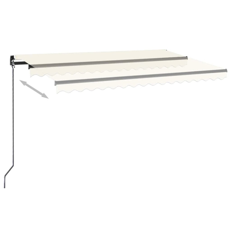Vidaxl Luifel extensible manuellement avec la Crème à LED 450x350 cm -Colore