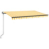 Vidaxl luifel extensible manuellement avec LED 450x350 cm jaune et blanc