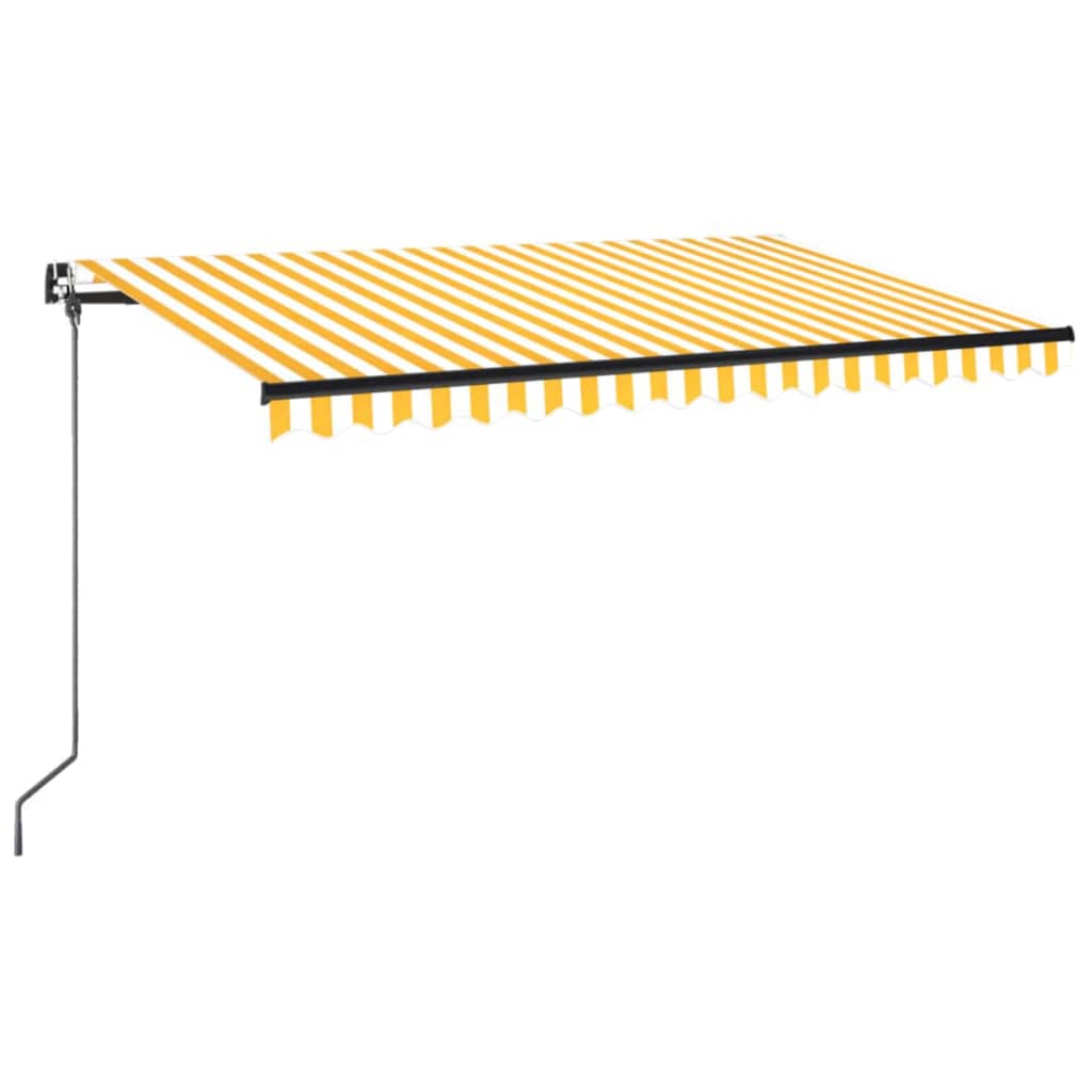 Vidaxl luifel extensible manuellement avec LED 450x350 cm jaune et blanc