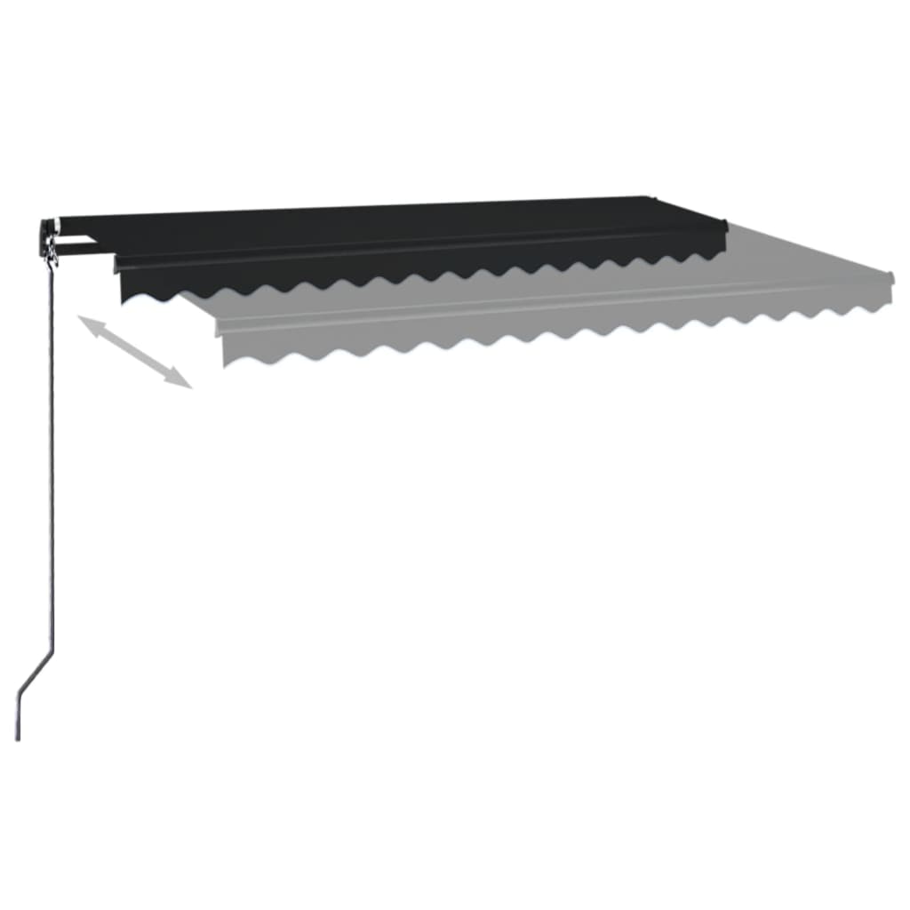 Vidaxl Luifel extensible manuellement avec une couleur anthracite LED 450x350 cm