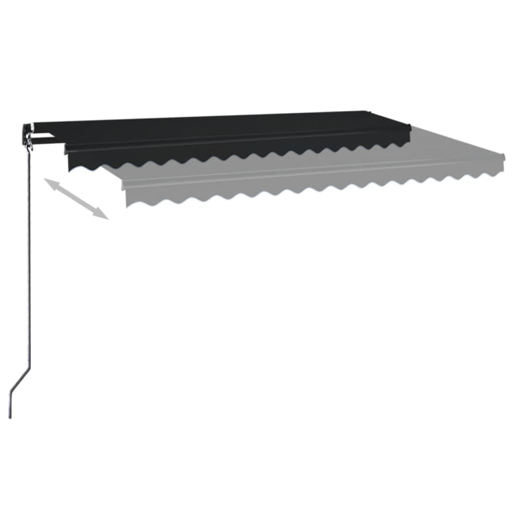 Vidaxl Luifel extensible manuellement avec une couleur anthracite LED 450x350 cm