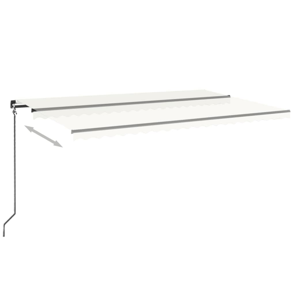 Vidaxl Luifel extensible manuellement avec la Crème LED 500x350 cm -Colored
