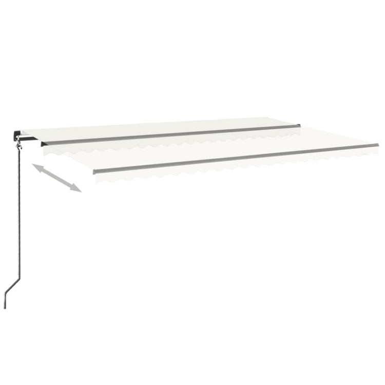 Vidaxl Luifel extensible manuellement avec la Crème LED 500x350 cm -Colored