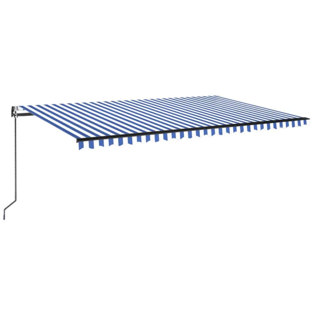 Vidaxl Luifel étend automatiquement 500x350 cm bleu et blanc
