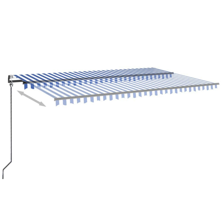 Vidaxl Luifel étend automatiquement 500x350 cm bleu et blanc