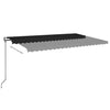 Vidaxl luifel automatique avec led et capteur de vent 500x350 cm anthracite