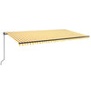 Vidaxl Luifel étend manuellement 600x350 cm jaune et blanc