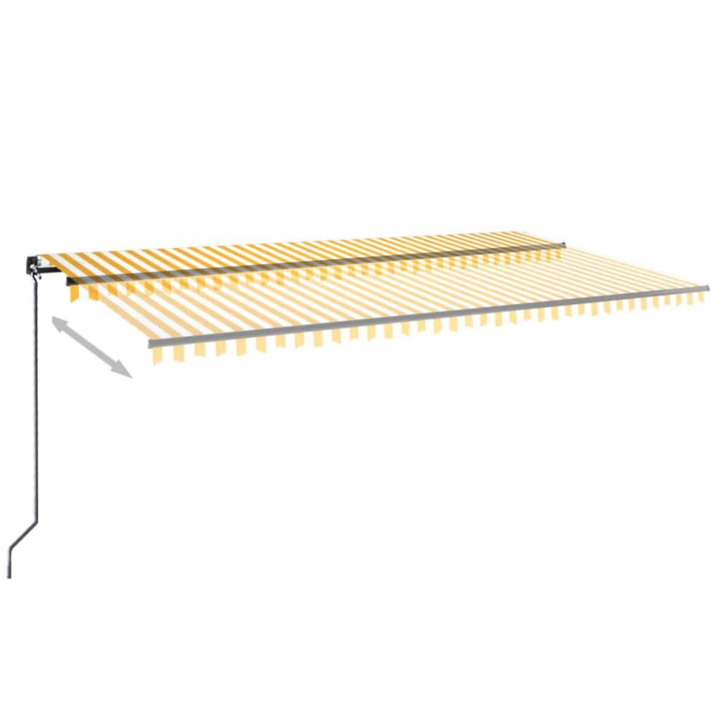 Vidaxl Luifel étend manuellement 600x350 cm jaune et blanc