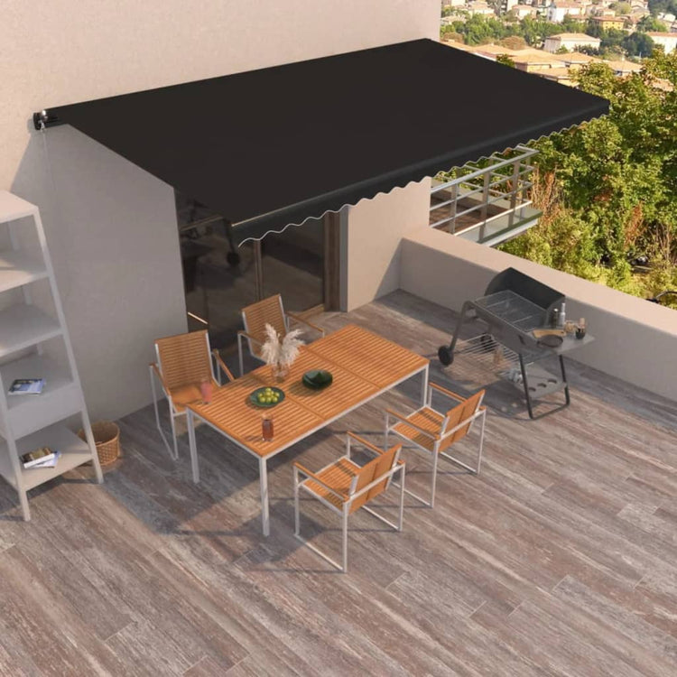 Vidaxl Luifel étend manuellement 600x350 cm anthracite -colored