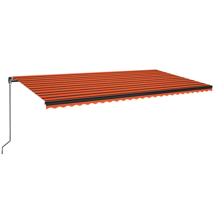 Vidaxl Luifel étend manuellement 600x350 cm d'orange et brun