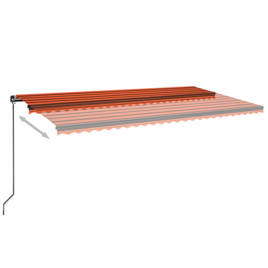Vidaxl Luifel étend manuellement 600x350 cm d'orange et brun