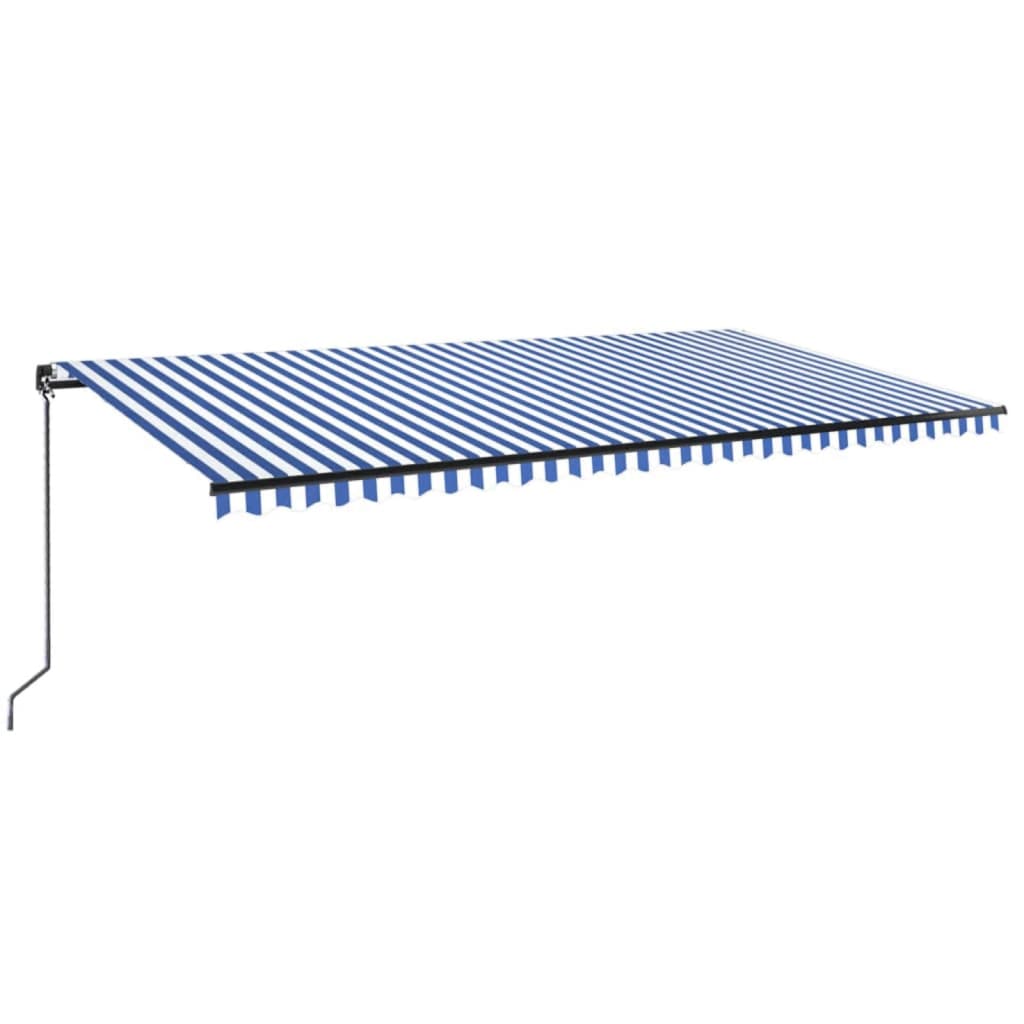 Vidaxl Luifel extensible manuellement avec LED 600x350 cm bleu et blanc