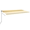 Vidaxl luifel extensible manuellement avec LED 600x350 cm jaune et blanc