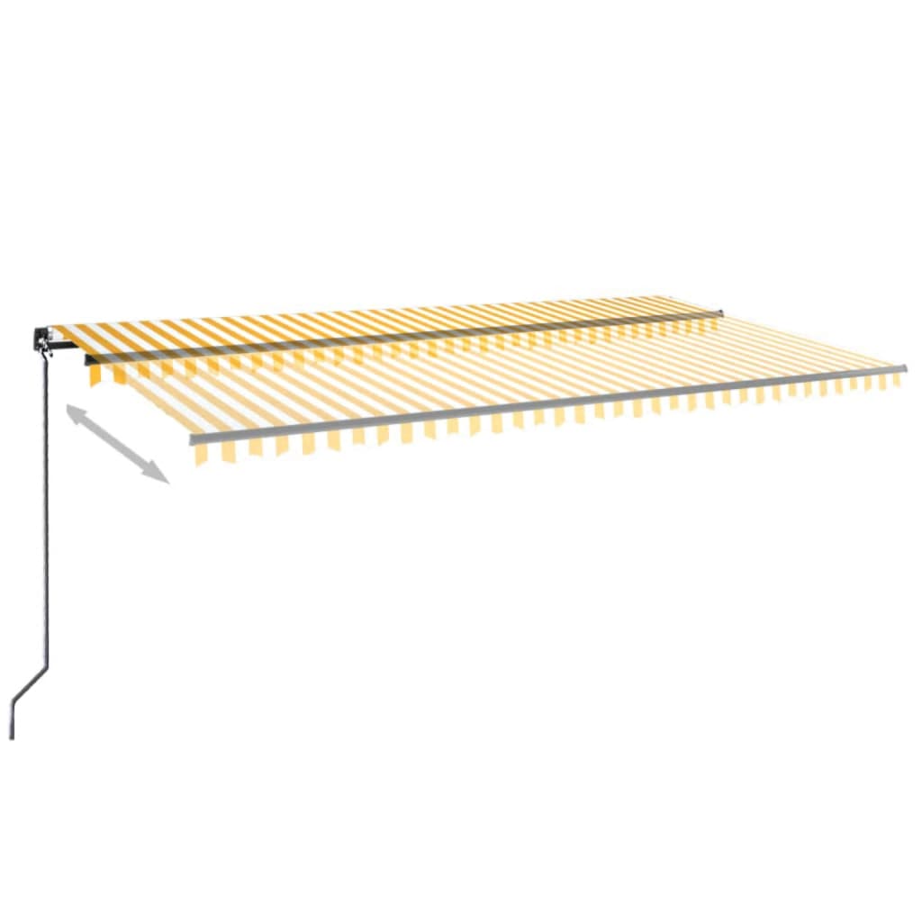 Vidaxl luifel extensible manuellement avec LED 600x350 cm jaune et blanc