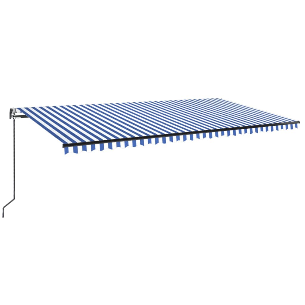 Vidaxl Luifel Automatique extensible 600x350 cm bleu et blanc