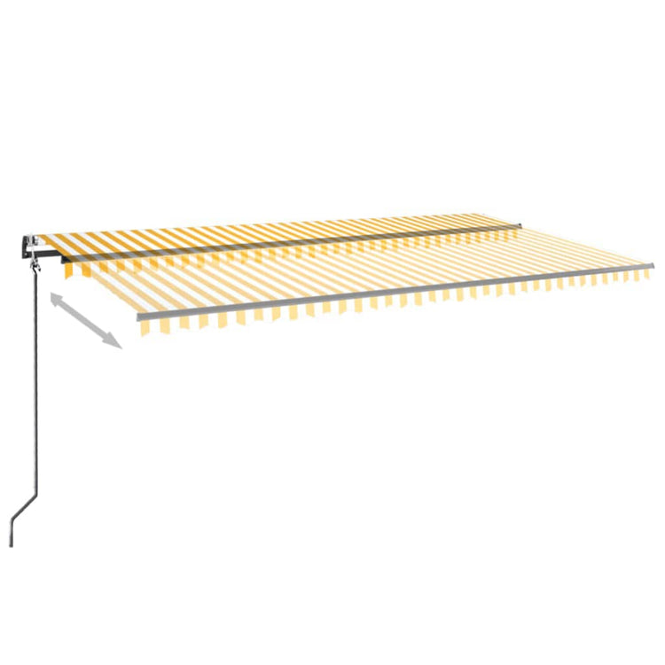 Vidaxl Luifel étend automatiquement 600x350 cm jaune et blanc