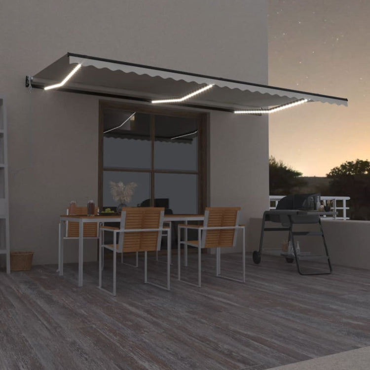 Vidaxl Luifel Automatique avec led et capteur de vent 600x350 cm couleur crème