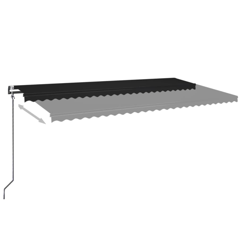 Vidaxl luifel automatique avec led et capteur de vent 600x350 cm anthracite