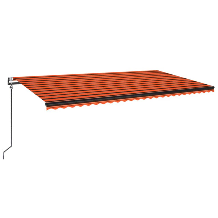 Vidaxl Luifel Automatique avec capteur de vent LED 600x350 cm Brun orange