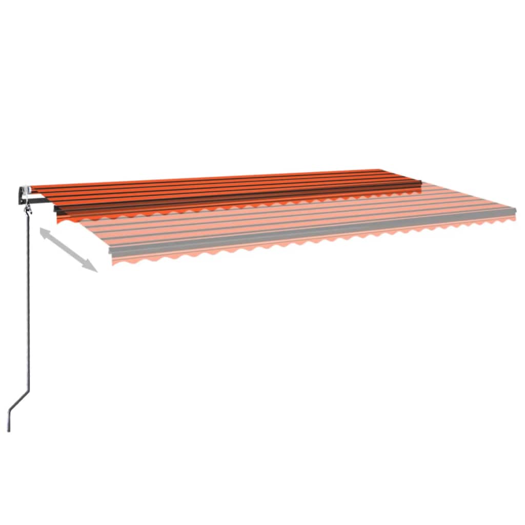 Vidaxl Luifel Automatique avec capteur de vent LED 600x350 cm Brun orange