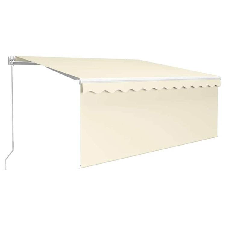 Auvent Vidaxx extensible manuellement avec store enrouleur 3x2,5 m couleur crème