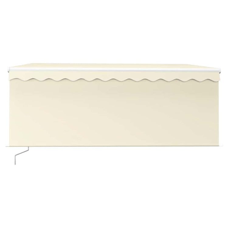 Auvent Vidaxx extensible manuellement avec store enrouleur 3x2,5 m couleur crème