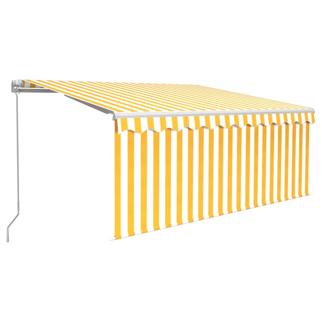 Auvent Vidaxx extensible manuellement avec store enrouleur 3x2,5 m jaune et blanc