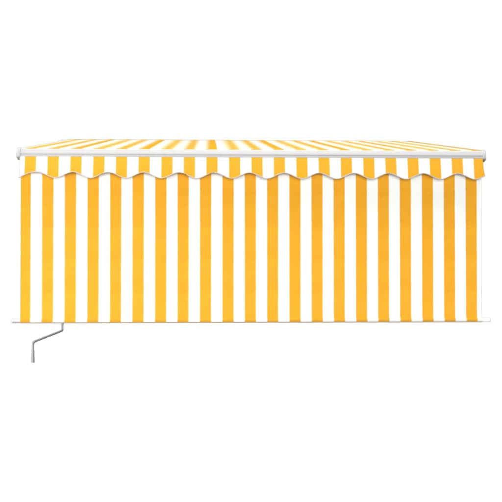 Auvent Vidaxx extensible manuellement avec store enrouleur 3x2,5 m jaune et blanc