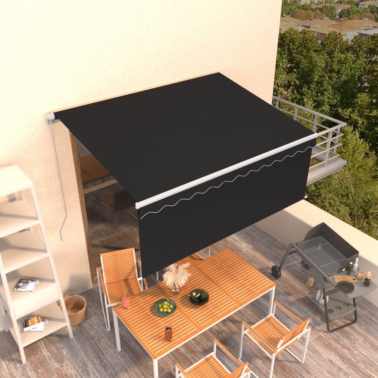 Store Vidaxx extensible manuellement avec store enrouleur 3x2,5 m anthracite