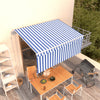 Auvent Vidaxx extensible automatiquement avec store enrouleur 3x2,5 m bleu blanc
