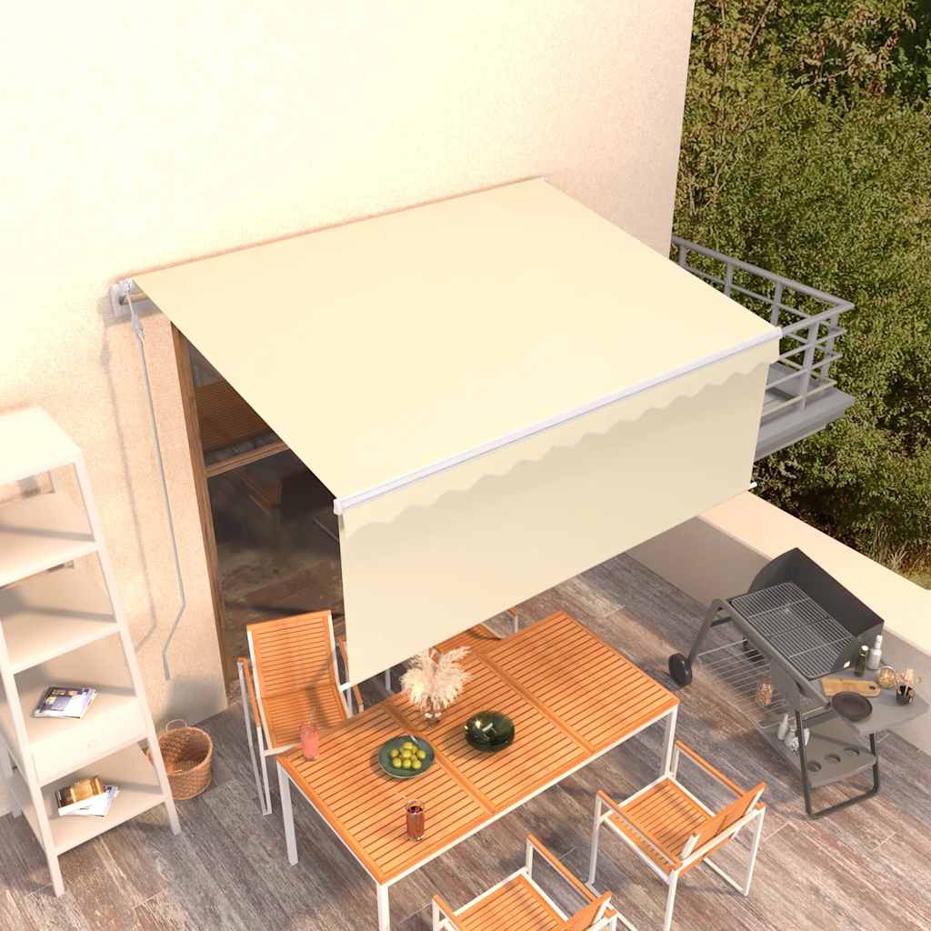 Auvent Vidaxx extensible automatiquement avec store enrouleur 3x2,5 m crème