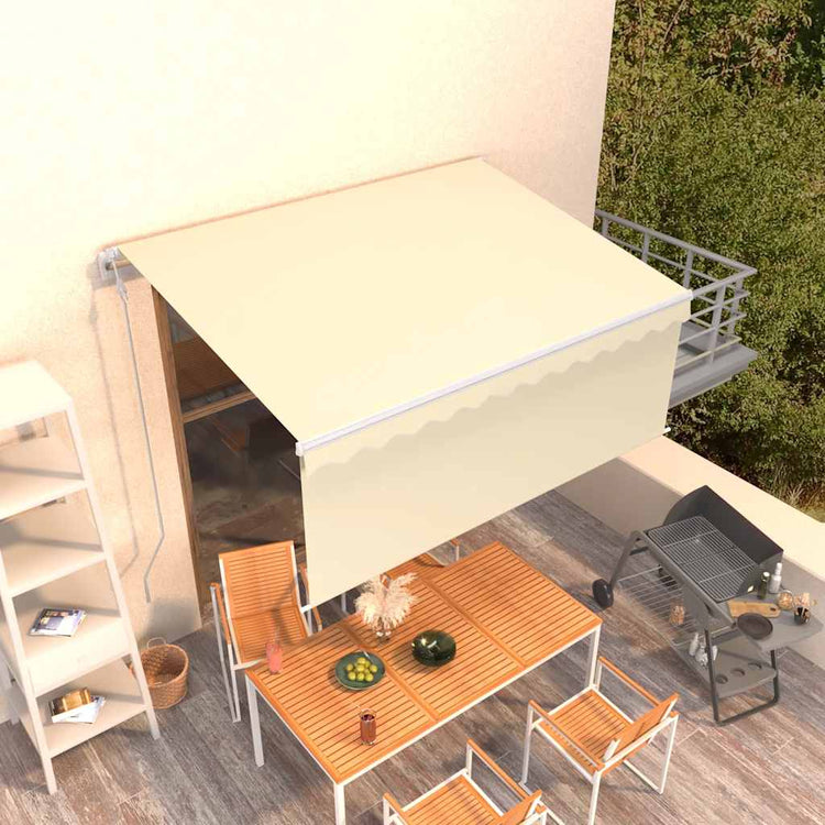 Auvent Vidaxx extensible automatiquement avec store enrouleur 3x2,5 m crème