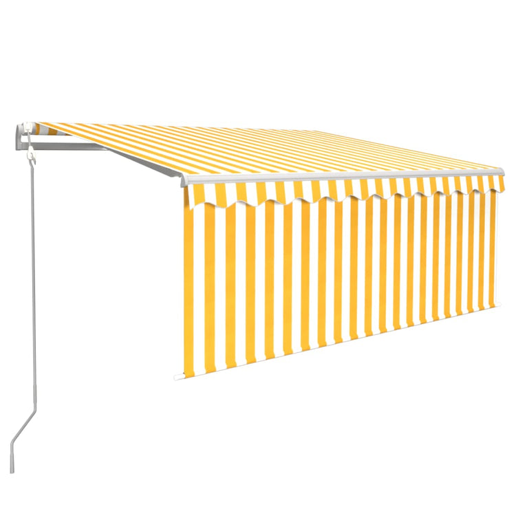 Auvent Vidaxx à extension automatique avec store enrouleur 3x2,5 m jaune blanc