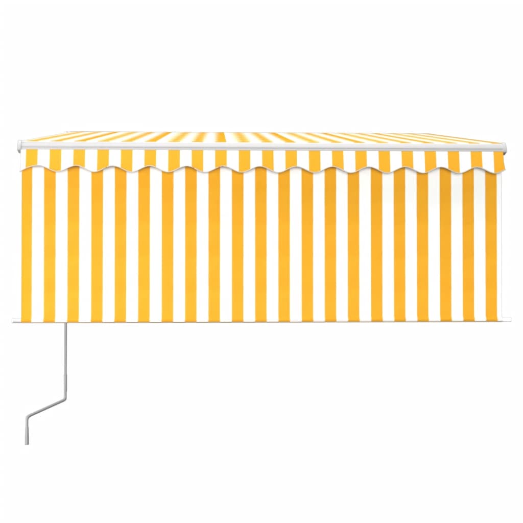Auvent Vidaxx à extension automatique avec store enrouleur 3x2,5 m jaune blanc