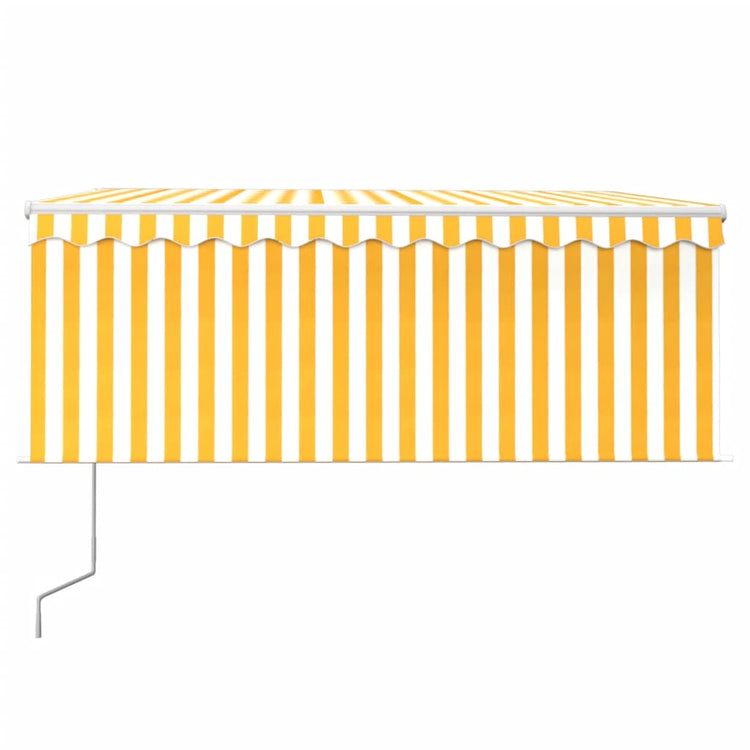 Auvent Vidaxx à extension automatique avec store enrouleur 3x2,5 m jaune blanc