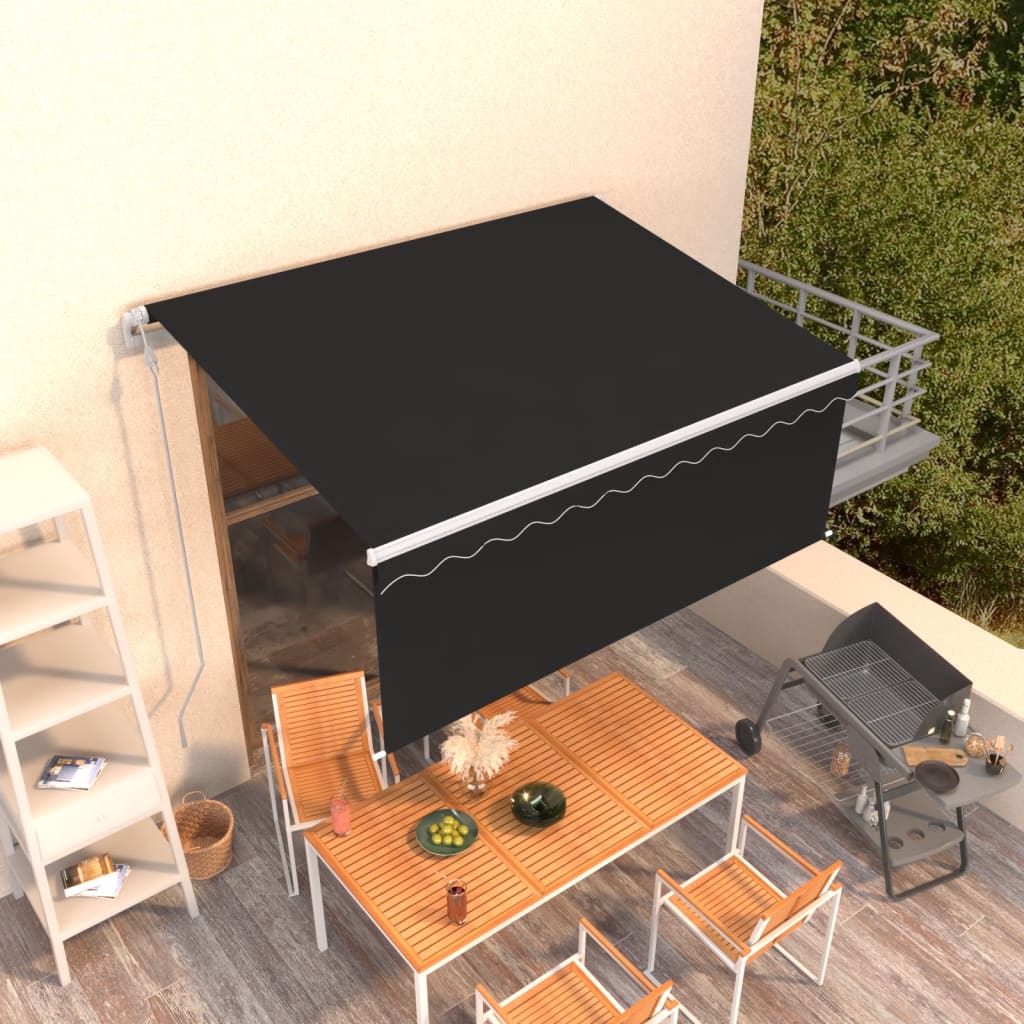 Store Vidaxx à extension automatique avec store enrouleur 3x2,5 m anthracite