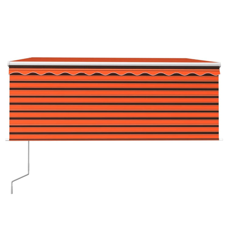 Auvent Vidaxx extensible automatiquement avec store enrouleur 3x2,5 m orange